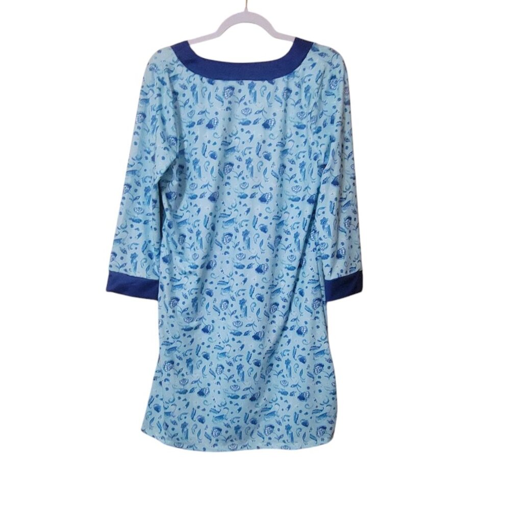Cabana Life Blue Paisley Tunic Dress Womens Large 10/12 UPF50+ UV Protection - Picture 2 of 11